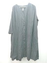 ◇ JUNOAH ジュノア 無地 ゆったり Vネック 長袖 ロング ワンピース 表記なし ブラック レディース E 【中古】