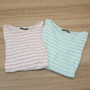 ◇ 《 Kastane まとめ売り2点セット サイズF ボーダー ストライプ ラウンドネック 肩空き Tシャツ レディース 》 E 【中古】