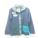 ◇ MarinStyle カジュアル ワッペン フリース 冬物 長袖 ジャンパー サイズM~L ネイビー メンズ E 【中古】