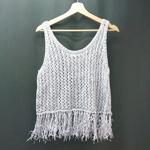 ◇ GYDA スリーブレス タンクトップ ローゲージ カジュアル ビスチェ サイズF ライトパープル レディー..