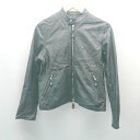 ◇ AWESOME LEATHER オーサムレザー ジップアップ 山羊革 カジュアル 長袖 ライダース サイズ1 ブラック メンズ E 【中古】(4)