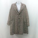 ◇ RCW フロントボタン 千鳥柄 秋冬向け カジュアル 長袖 コート サイズ38 ダークブラウン レディース メンズ E 【中古】