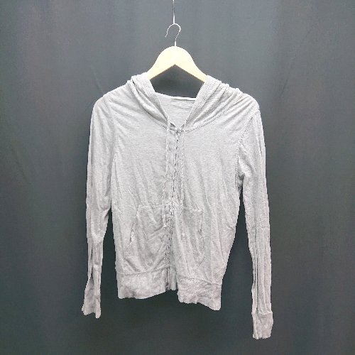 ◇ BEAUTY & YOUTH フーディー 無地 フルジップ 長袖 パーカー 表記なし グレー レディース E 【中古】