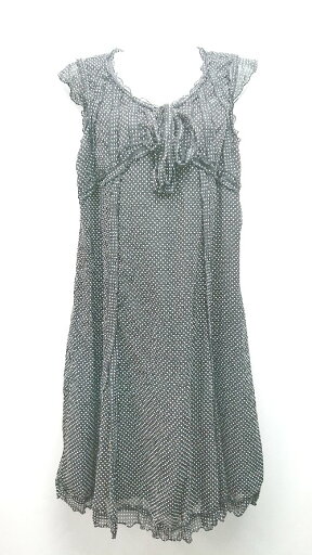 ◇ Francaise フランセーズ ドット リボン フリル ラウンドネック 半袖 ロング ワンピース サイズLL ブラック レディース E 【中古】 ◇ Francaise フランセーズ ドット リボン フリル ラウンドネック 半袖 ロング ワンピース サイズLL ブラック レディース E 【中古】