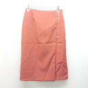 ◇ NATURAL BEAUTY BASIC サイドジップ 裏地あり きれいめ ひざ丈 タイト スカート サイズXS オレンジ レディース E 【中古】