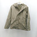 ◇ GU ジーユー フード ジップアップ カジュアル オシャレ シンプル ツルサラ 長袖 ジャケット サイズM ブラウン メンズ E 【中古】