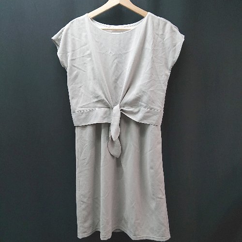 楽天フクワウチ◇ Milktea カジュアル シンプル サラサラ生地 半袖 ロング丈 ワンピース 表記なし アイスグレー レディース E 【中古】