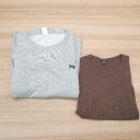 ◇ 《 UNIQLO まとめ売り2点セット サイズM ブラウン グレー リブ トレーナー カットソー レディース 》 E 【中古】