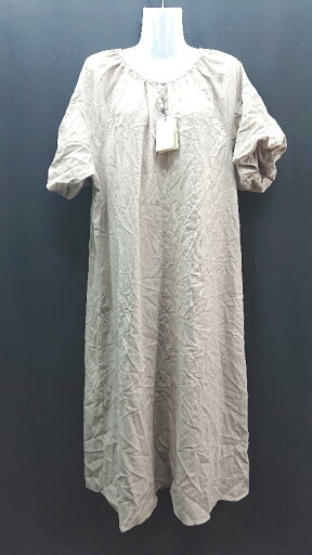 ◇ ◎ ●未使用● LAUIR ノーカラー ラウンドネック 半袖 ロング丈 ワンピース サイズL グレージュ レディース E 【中古】 ◇ ◎ ●未使用● LAUIR ノーカラー ラウンドネック 半袖 ロング丈 ワンピース サイズL グレージュ レディース E 【中古】