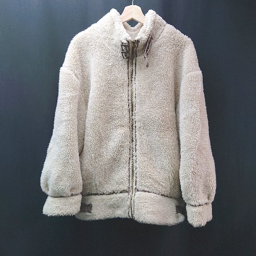 ◇ OLIVE des OLIVE オリーブ デ オリーブ ジップアップ 裏地 ボア 起毛 長袖 ジャケット サイズF ベージュ レディース E 【中古】