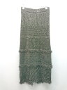 ◇ natural couture ウエストゴム メッシュ生地 フェミニン ロング丈 フレア スカート 表記なし グレー レディース E 【中古】