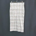 ◇ ROPE' チェック柄 ロング丈 タイト スカート サイズ38 ホワイト/ブラウン/ベージュ レディース E 【中古】(4)