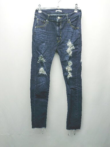 ◇ RESEXY カジュアル ダメージ加工 ウォッシュ加工 ストレッチ スキニーパンツ サイズS ブルー レディース E 【中古】 ◇ RESEXY カジュアル ダメージ加工 ウォッシュ加工 ストレッチ スキニーパンツ サイズS ブルー レディース E 【中古】