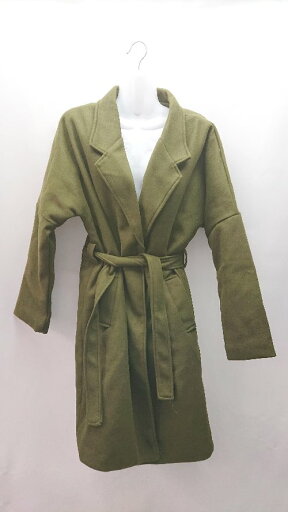 ◇ ◎ aimoha MEN カジュアル シンプル 秋冬素材 お出かけ 長袖 ロングコート サイズXL モスグリーン メンズ E 【中古】