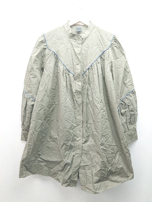 ◇ BY YOOX カジュアル ギャザー シンプル 長袖 ロング丈 ワンピース 表記なし カーキ レディース E 【中古】