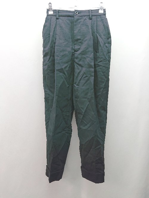 ◇ mirror of shinzone ツータック ロールアップ 薄手 ストレッチ カジュアル パンツ サイズ36 ネイビー..