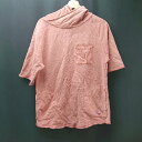 ◇ OAR'S フード ストレッチ カジュアル オシャレ 綺麗め シンプル 胸ポケット 半袖 パーカー サイズM レッド レディース E 【中古】