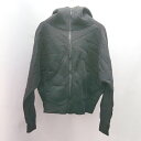 ◇ antiqua/tree café フード ジップアップ ストレッチ カジュアル 長袖 パーカー サイズM-L ブラック レディース E 【中古】(4)