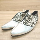 ◇ ●美品● AULAAILA アウラアイラ ダルメシアン柄 インパクト オシャレ かっこいい サイズ37 シルバー レディース E 【中古】