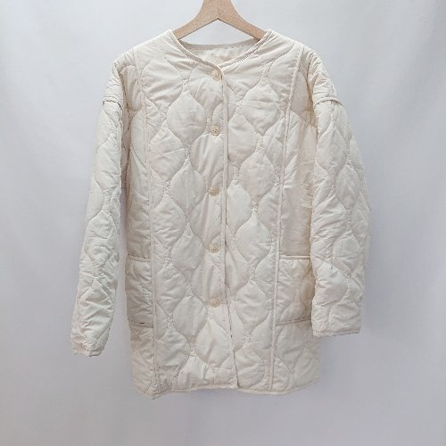 ■ SELECT　MOCA ロング丈 シンプル 長袖 バックドローストリングキルティングアウター サイズF アイボ..