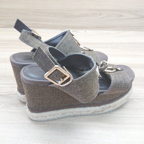 ◇ MURUA ムルーア ウエッジソール 厚底ソール 装飾 サンダル 表記なし カ－キ レディ－ス E 【中古】