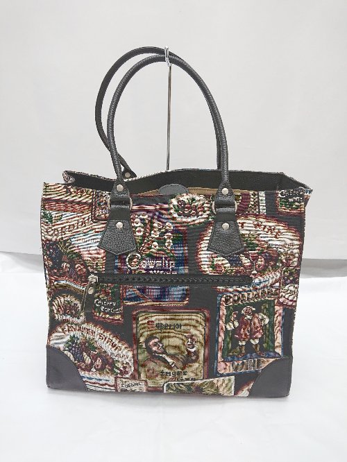 ◇ 京彩 華やか 大人女子 ハンド トート バッグ ブラック系 レディース P 【中古】