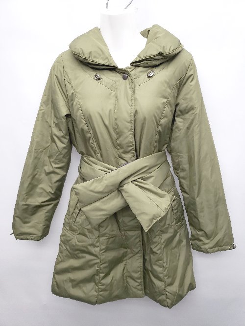 ◇ ◎ Deauville シンプル デザインカラー ジップアップ 長袖 ダウンコート サイズ9 カーキ レディース P 【中古】