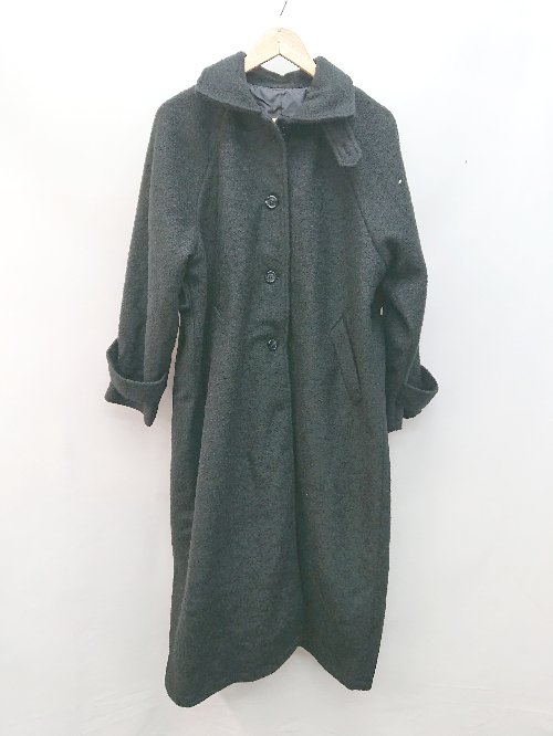 ◇ moment+ モーメントプラス ロング ステンカラー かわいい 長袖 コート サイズL ブラック レディース P 【中古】