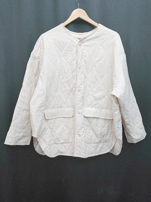 ◇ MAISON BREEZE メゾンブリーズ キルティング 無地 中綿 長袖 ブルゾン ジャンパー サイズF アイボリー レディース P 【中古】(4)