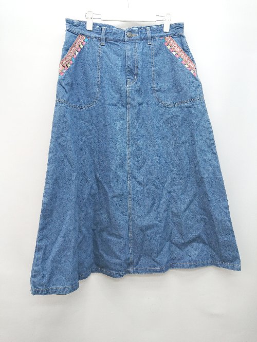 ◇ titicaca チチカカ カジュアル デニム ロング 台形 スカート サイズM インディゴ レディース P 【中古】