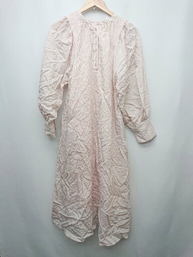 ◇ natural couture ナチュラルクチュール ストライプ 長袖 膝下丈 ワンピース サイズF ピンク マルチ レディース P 【中古】 ◇ natural couture ナチュラルクチュール ストライプ 長袖 膝下丈 ワンピース サイズF ピンク マルチ レディース P 【中古】