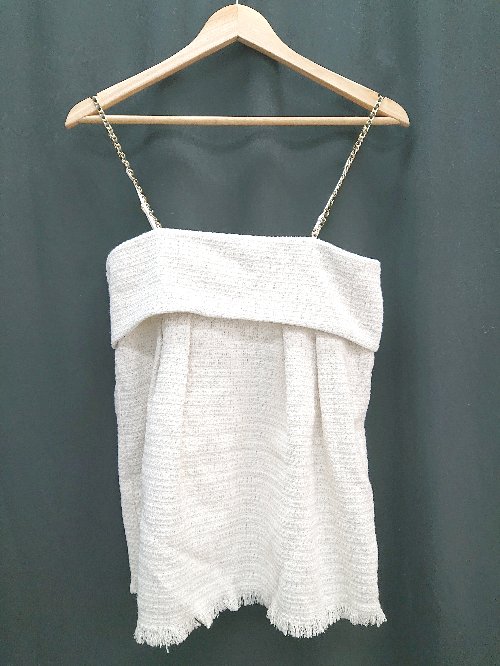 ◇ ◎ ●未使用● tocco closet トッコ クローゼット ツイード 2WAY キャミソール サイズM オフホワイト系 ..