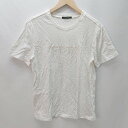 ◇ GUESS ゲス 収縮性 ブランドラメプリント シンプル 半袖 ティ-シャツ サイズL ホワイト レディース E 【中古】(4)