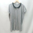 ◇ bulle de savon ビュルデサボン 丸襟 フレンチスリーブ 半袖 ひざ丈 ワンピース サイズF グレ- レディース E 【中古】