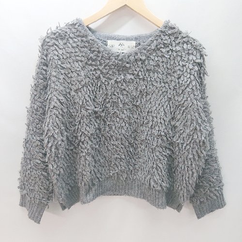 ◇ PUAL CE CIN ピュアルセシン プ－ドル Vネック 長袖 ニットセ－タ－ 表記なし グレー レディース E 【中古】