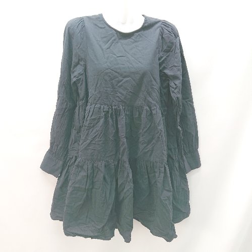 ◇ AZUL BY MOUSSY アズールバイマウジー 裏地あり バックボタン 長袖 チュニック サイズM ブラック レディース E 【中古】