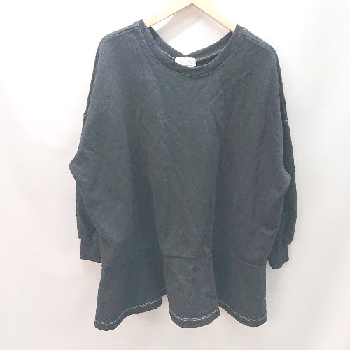 ◇ CIAOPANIC TYPY チャオパニックティピー ペプラム Vバック リブ袖 長袖 トレ－ナ－ サイズONE ブラッ..