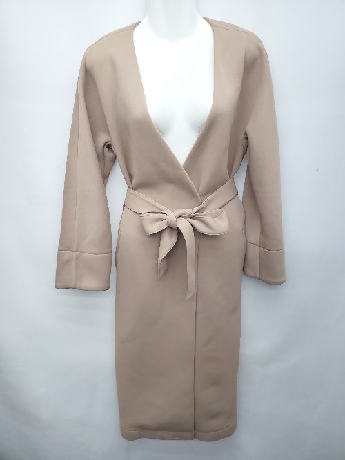 ◇ ◎ Loungedress ラウンジドレス 無地 シンプル 長袖 コート サイズF ベージュ系 レディース P 【中古】