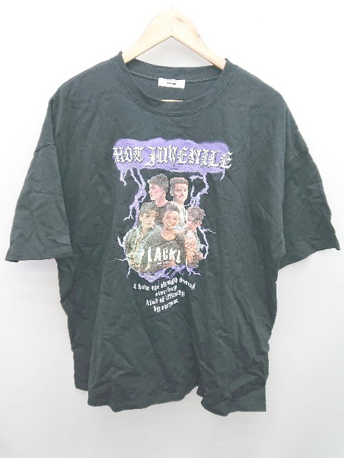 ◇ Perushu ペルーシュ プリント カジュアル 半袖 Tシャツ サイズM ブラック メンズ P 【中古】