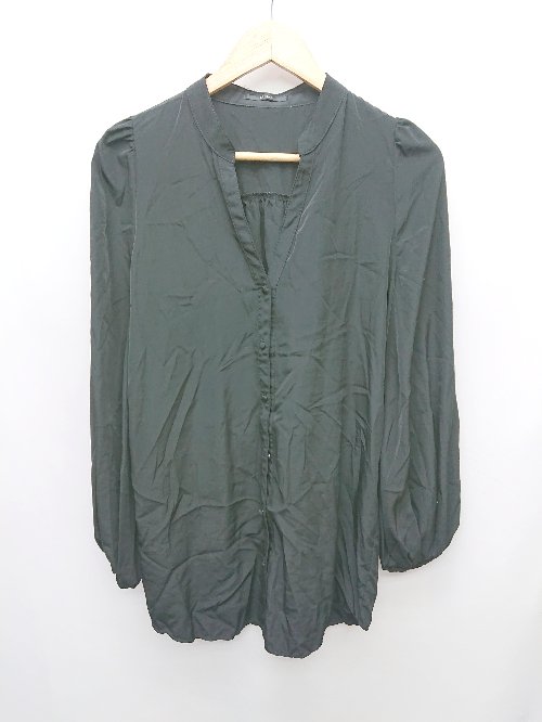 ◇ DURAS デュラス 無地 薄手 長袖 シャツ ブラウス サイズF ブラック レディース P 【中古】