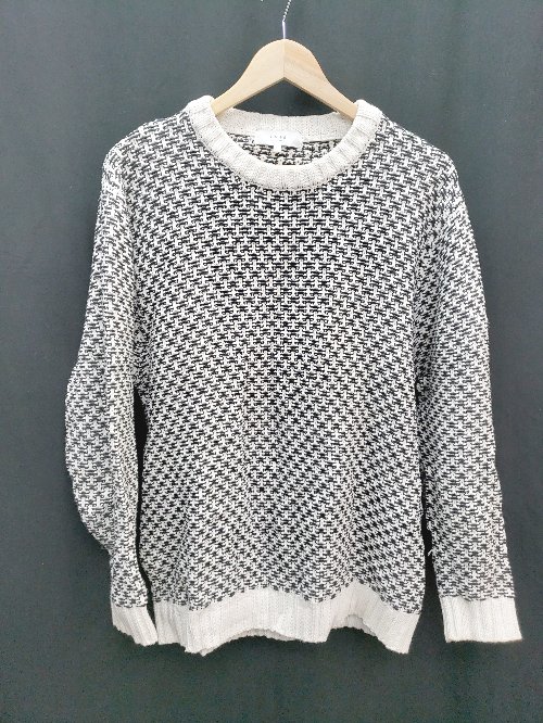 ◇ B:MING by BEAMS ビーミング by ビームス 秋冬 長袖 ニット セーター サイズL ブラック ホワイト メンズ レディース P 【中古】