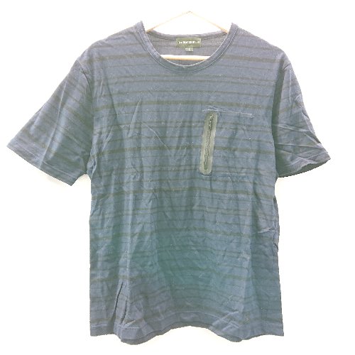 ◇ THE SCOTCH HOUSE ザ スコッチハウス 胸ファスナーポケット ロゴ刺繡 半袖 Tシャツ サイズL ネイビー メンズ E 【中古】