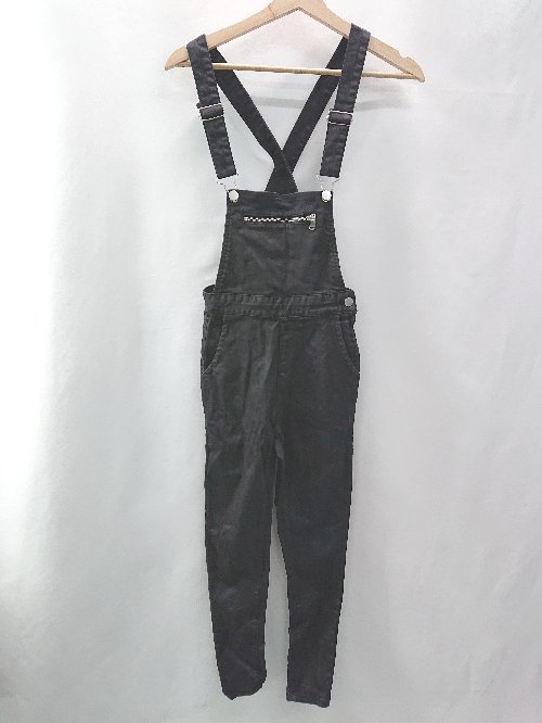 ◇ EGOIST エゴイスト スキニ－ フロントポケット サイドジップ オ－バ－オ－ル サイズ0 ブラック レデ..