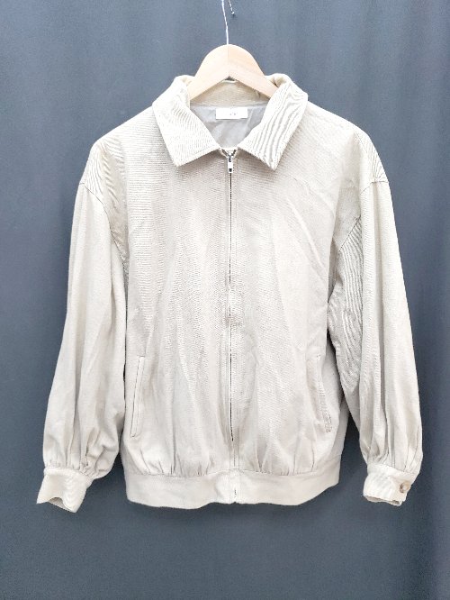 ◇ flaner フラネ ジップアップ 無地 長袖 ブルゾン ジャンパー サイズM ベージュ メンズ レディース P 【中古】