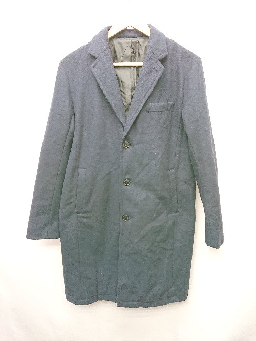 ◇ Evo+Revo エボレボ ウール混 シンプル 長袖 チェスターコート サイズM ネイビー メンズ P 【中古】