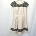 ◇ any SiS レース バックジップ 二次会ドレス フレンチスリーブ 膝丈 ワンピース サイズ3 ベージュ ブラック レディース E 【中古】(4)