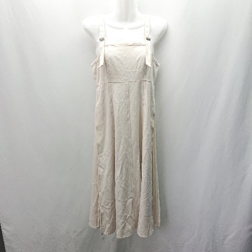 ◇ misch masch ミッシュマッシュ バックジップ サイドプリーツ - ロング丈 ワンピース サイズ アイボリー系 レディース E 【中古】