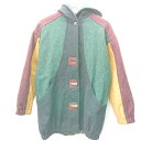 ◇ ◎ Braetan 80’s 90's マルチカラー 長袖 ダッフルコート サイズ8 グリーン ネイビー マスタード メンズ レディース E 【中古】