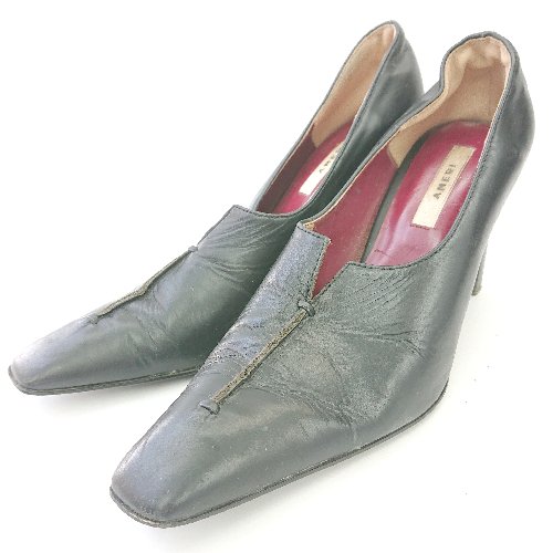 ◇ AMERI アメリ カジュアル シンプル フォーマル きれいめ センターカット パンプス サイズS ブラック レディース E 【中古】