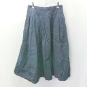 ◇ BEAMS BOY ビームスボーイ チノプリーツ バックジップあり 膝丈 フレア スカート サイズ ネイビー レディース E 【中古】